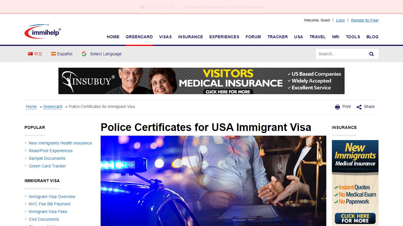 Police Certificates for USA Immigrant Visa - Immihelp